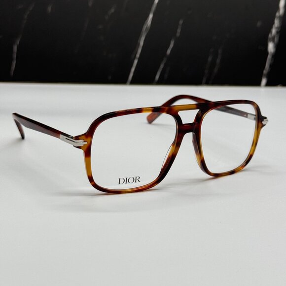 NEW DIOR DIORBLACKSUITO N3I 2500 SQUARE HAVANA EYEGLASSES DIOR - Picture 4 of 9